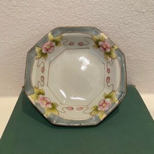Antique Hand Painted Porcelain Nippon Footed Candy Dish